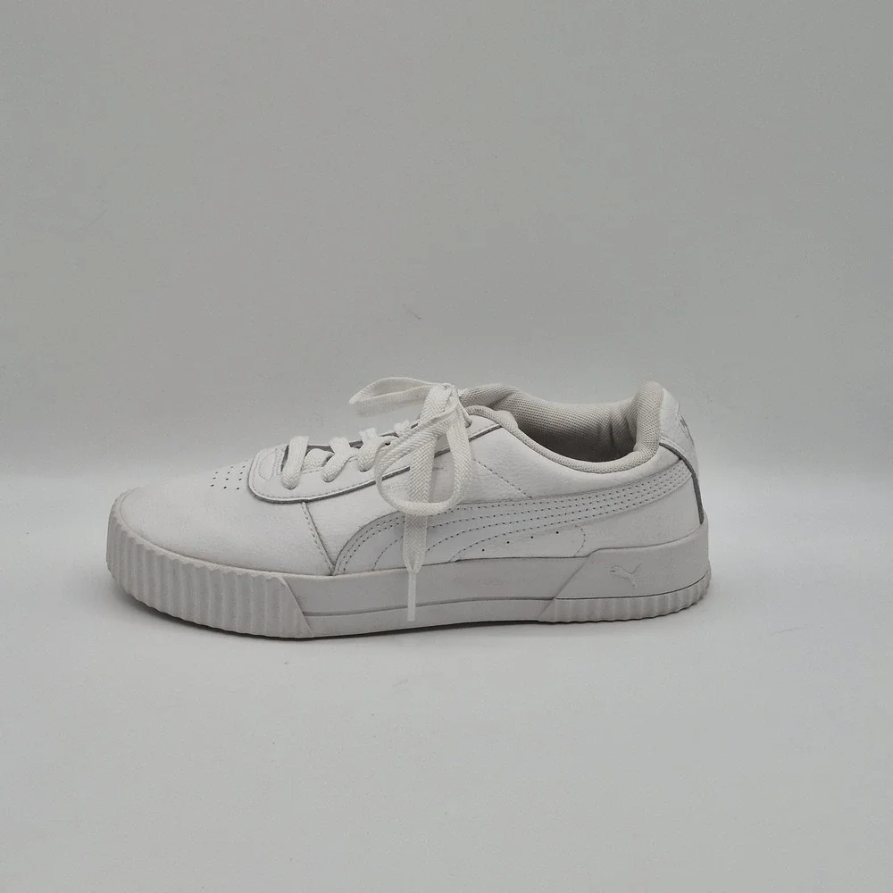 PUMA Shoes Womens Size 7.5 White Synthetic Low Top Casual Sneakers 370325-02